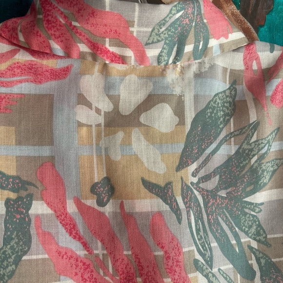 D’Allairds Tropical Print Short Sleeve Blouse L - Picture 13 of 16